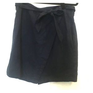 Just living tie waist navy blue wrap skirt